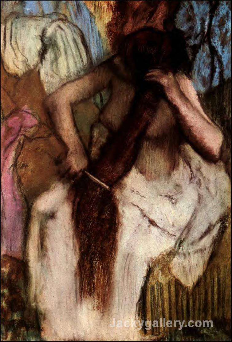 Seated Woman Combing Her Hair by Edgar Degas paintings reproduction